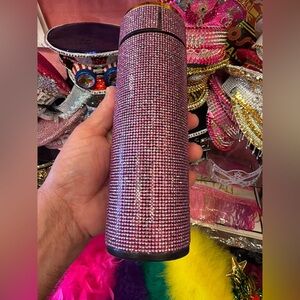 Rhinestone Embellished Insulated Stainless Steel Tumbler Thermal Coffee Thermos